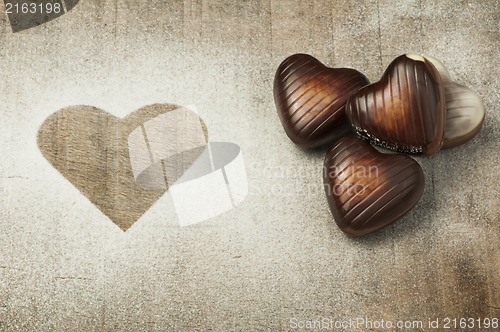 Image of Chocolates in the shape of hearts