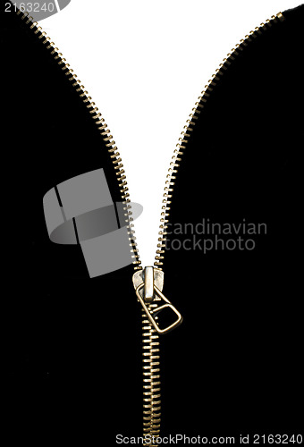 Image of White isolated zipper