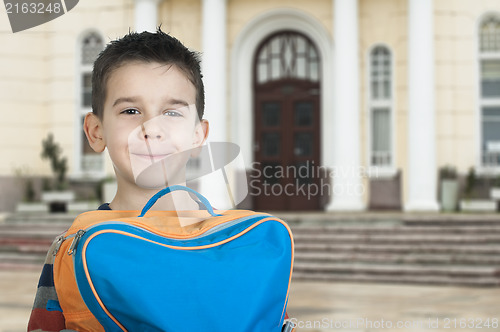 Image of Boy with schoolbag