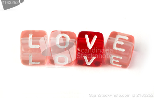 Image of Word love on multicolored cubes