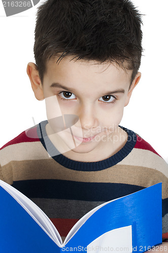 Image of Child with notebook in front of the face