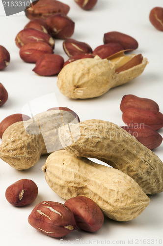 Image of Raw peanuts in shells and shelled peanuts