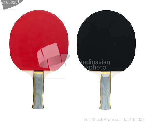 Image of Tennis rackets for ping pong white isolated 