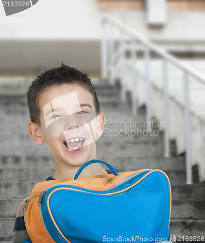 Image of Boy with schoolbag