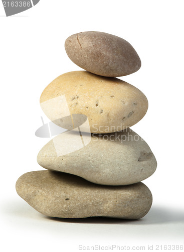 Image of Stacked stones white isolated