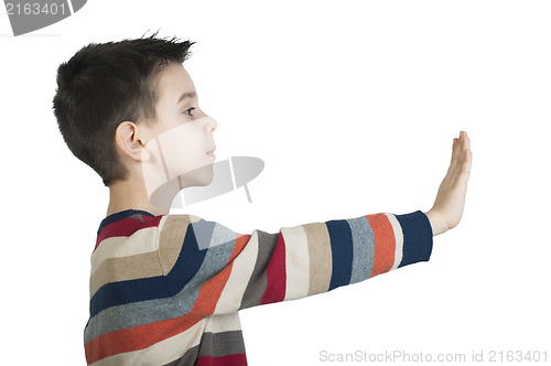 Image of Child showing stop symbol