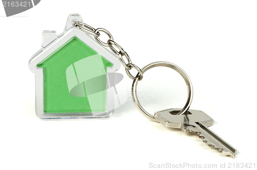 Image of Keychain with figure of green house