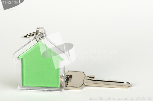 Image of Keychain with figure of green house