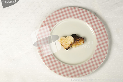 Image of Toast with heart-shaped