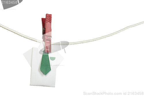 Image of Origami shirt on rope
