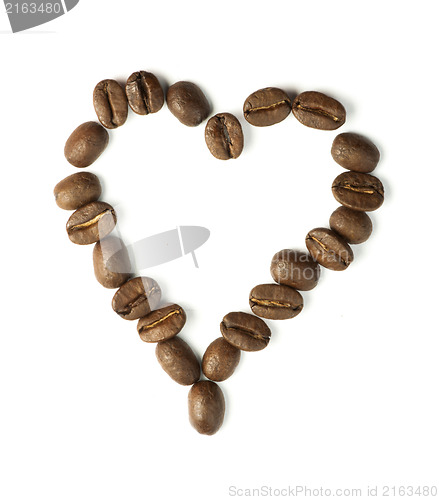 Image of Heart made ??of coffee beans