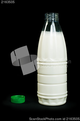 Image of Plastic transparent bottle with milk