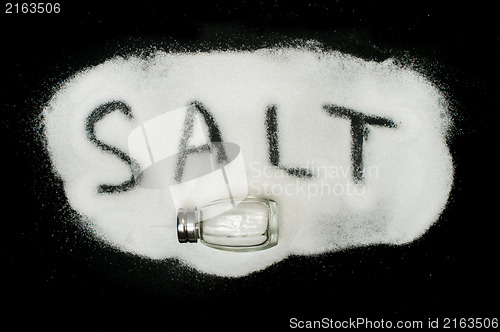 Image of Word Salt on black background 