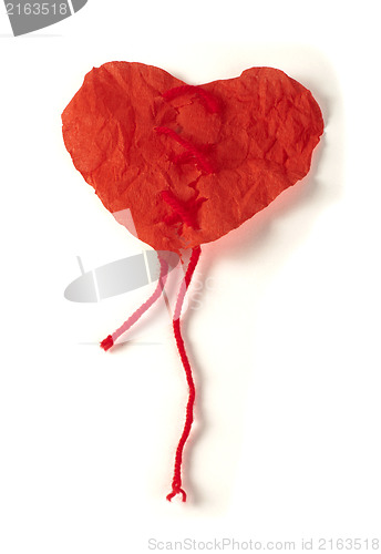 Image of Heart made ??of curled red pape