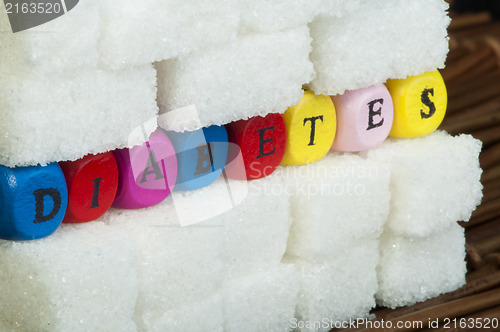 Image of Sugar lumps and word diabetes