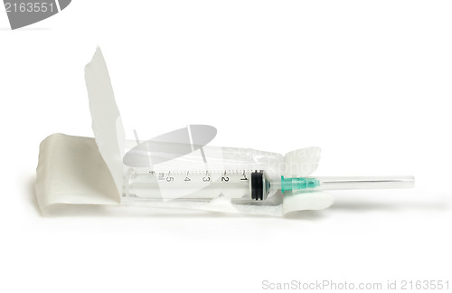 Image of Medical syringe white isolated 