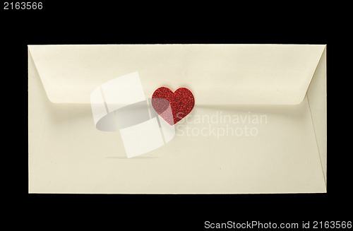 Image of Red hearts and white envelope 