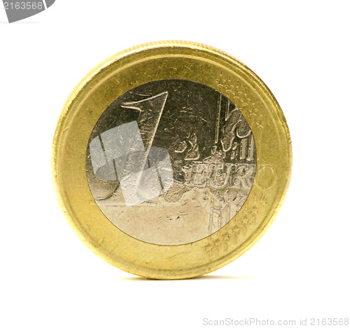 Image of Scratched old One euro coin