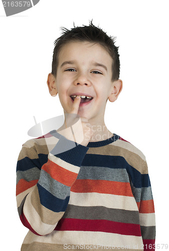 Image of Child shows his tooth