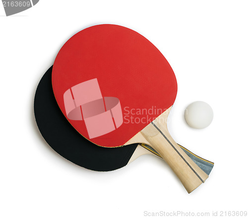 Image of Tennis rackets for ping pong white isolated 