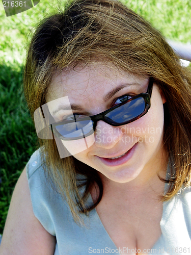 Image of Closeup of a smiling woman