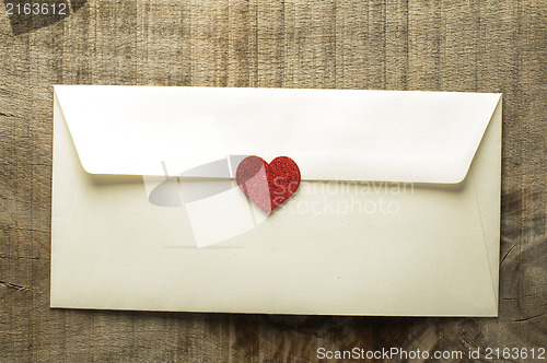 Image of Red hearts and white envelope 
