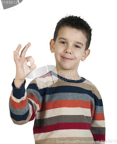 Image of Child showing success symbol