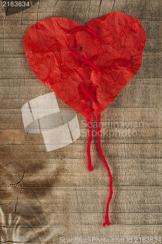 Image of Heart made ??of curled red paper