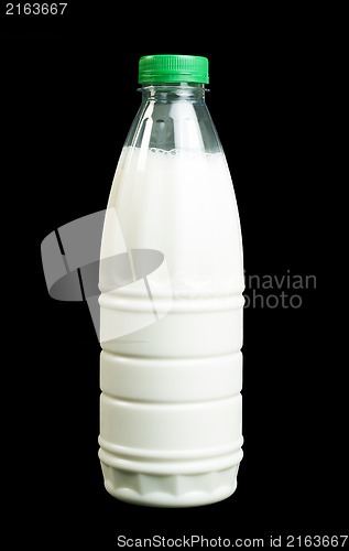 Image of Plastic transparent bottle with milk