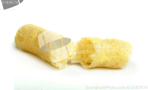 Image of Corn snacks white isolated