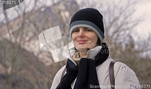 Image of Smiling winter girl