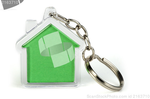 Image of Keychain with figure of green house