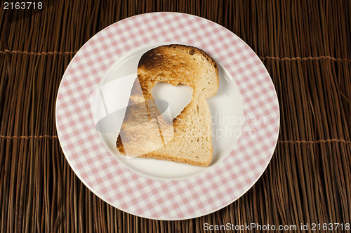 Image of Toast with heart-shaped