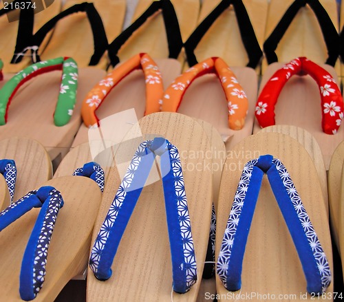 Image of Japanese wooden slippers