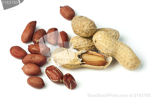 Image of Raw peanuts in shells and shelled peanuts