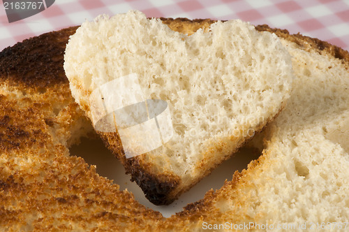 Image of Toast with heart-shaped