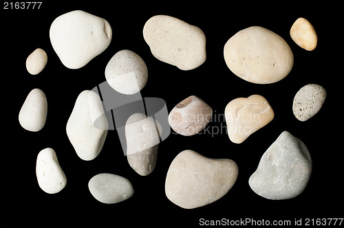 Image of Set of sea stones black isolated