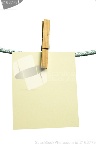 Image of Note paper hooked on a rope