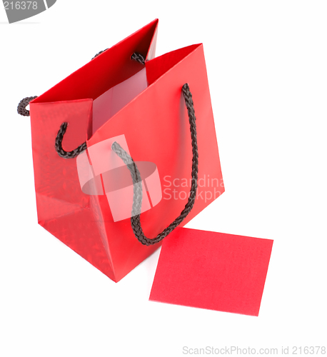 Image of Red bag and card
