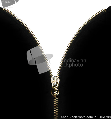 Image of White isolated zipper