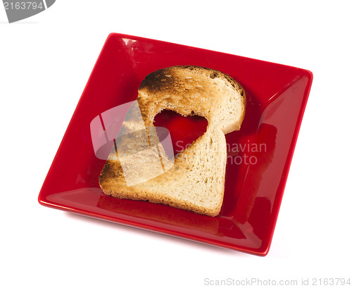 Image of Toast with heart-shaped