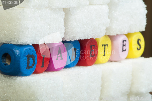 Image of Sugar lumps and word diabetes