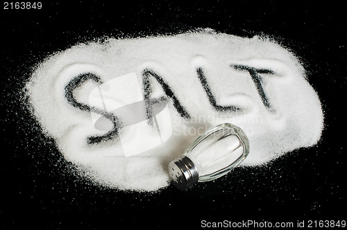 Image of Word Salt on black background 