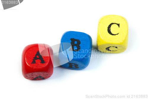 Image of Letters a b c on cubes