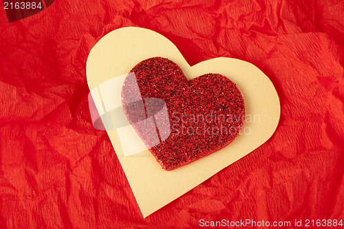 Image of Red heart brocade shape