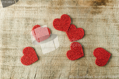 Image of Heart made ??of curled red paper