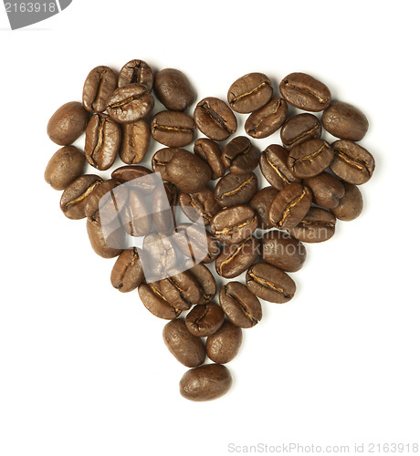 Image of Heart made ??of coffee beans