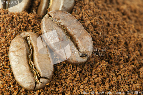 Image of Coffee beans and ground coffee