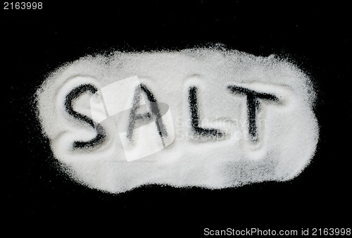 Image of Word Salt on black background 