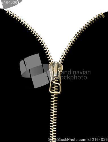 Image of White isolated zipper